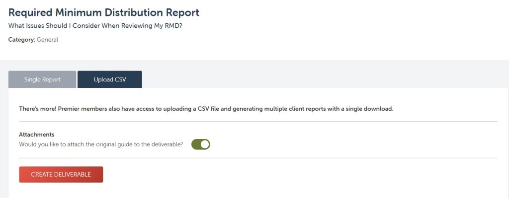 The CSV Feature available with the Personalized Client Deliverable Reports